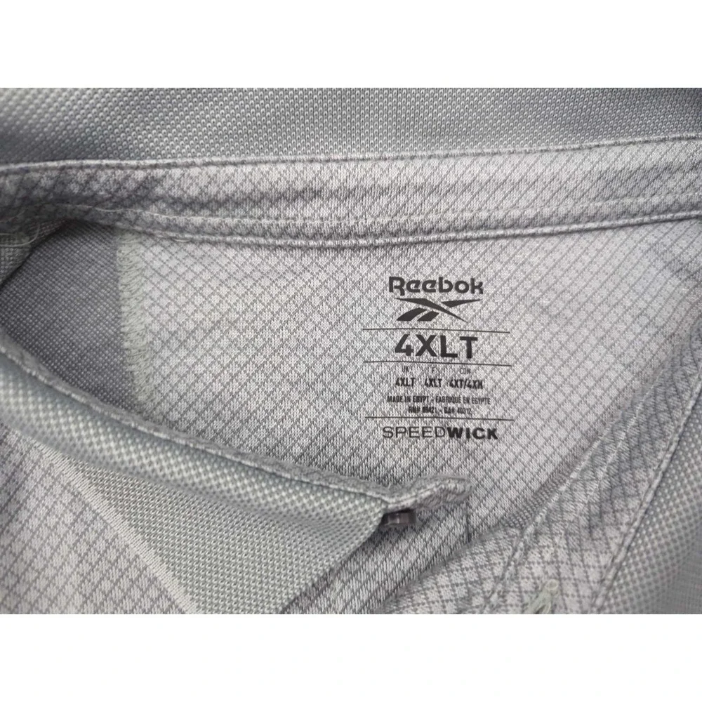 Reebok Polo Shirt Mens 4XLT TALL Gray‎ Speedwick Golf Athletic Casual - Picture 3 of 7